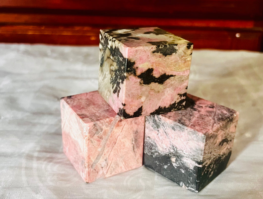Large Rhodonite Cube